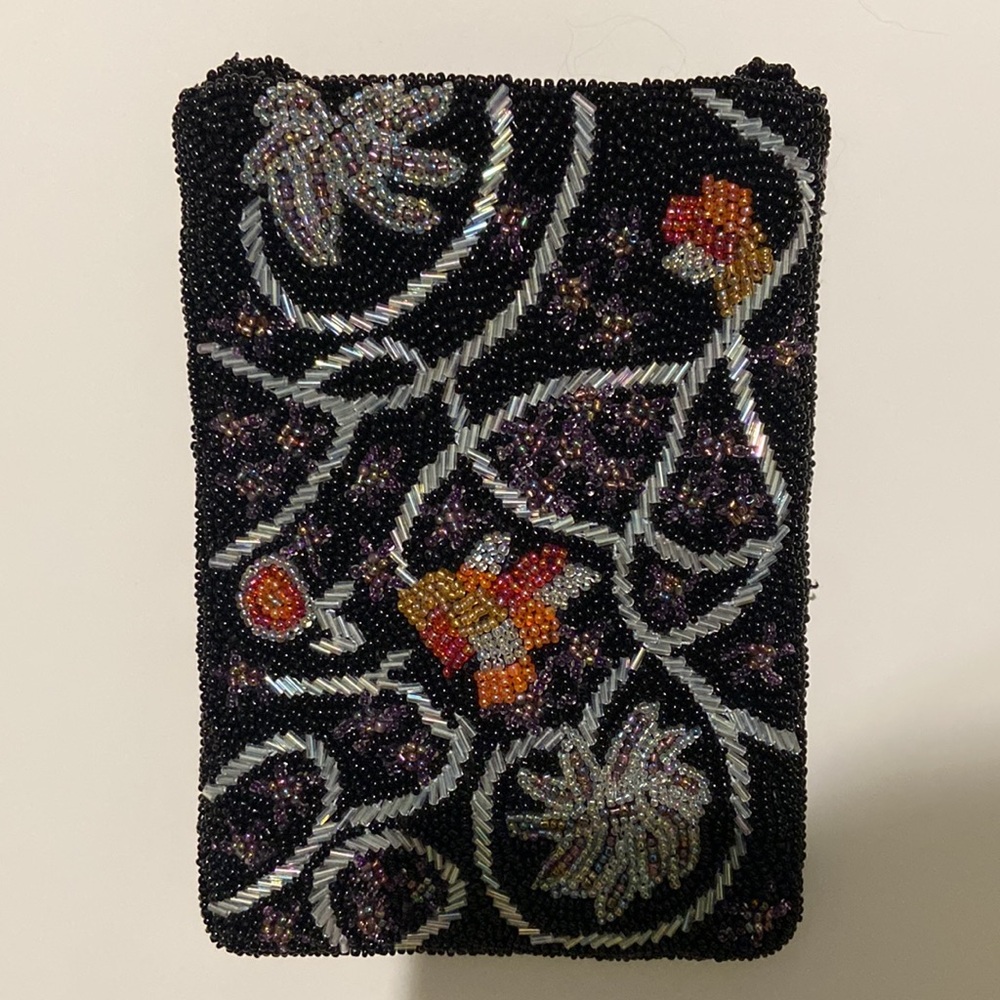 Vintage Christiana Hand-Beaded Crossbody Bag 90s Floral Statement, EC - Picture 3 of 9